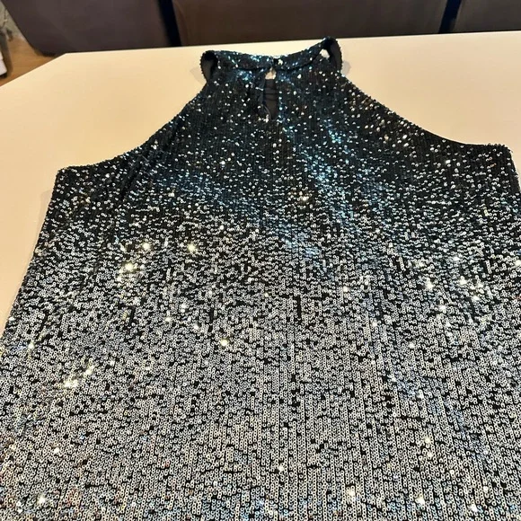 Women’s Silver Sequin Sleeveless Top XL - Picture 5 of 6